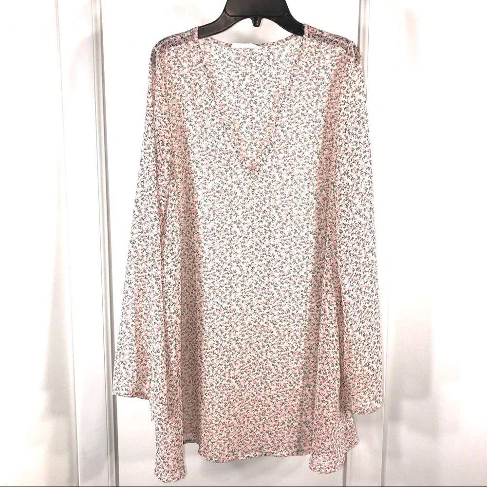 Honey Punch Pink Floral Tunic, Size Small